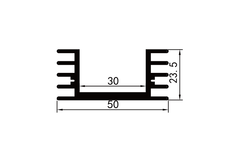 KS-5004 5cm型材散热器参数图电子散热器规格型号尺寸